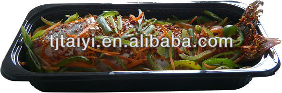 one compartment disposable plastic seafood microwaveable tray